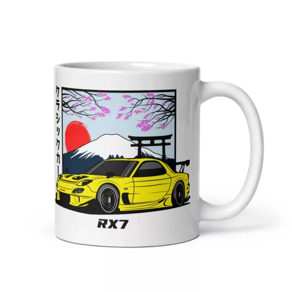 racecar-yellow-rx7-mug