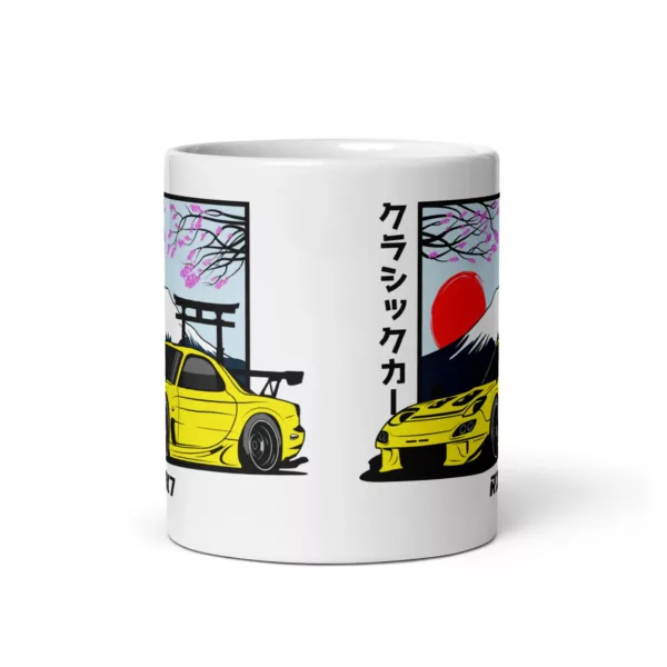 racecar-yellow-rx7-mug-front-view