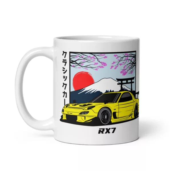 racecar-yellow-rx7-mug-left-view